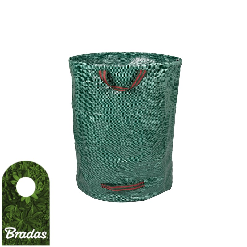 Schwarz mit PE-Beschichtung wasserfest Gartenabfallssack Grün Polyester 23 l mit Griffen Bezug mit Reißverschluss 