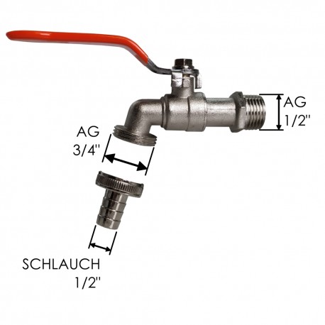 Auslaufkugelhahn 1/2" AG