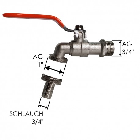 Auslaufkugelhahn 3/4" AG