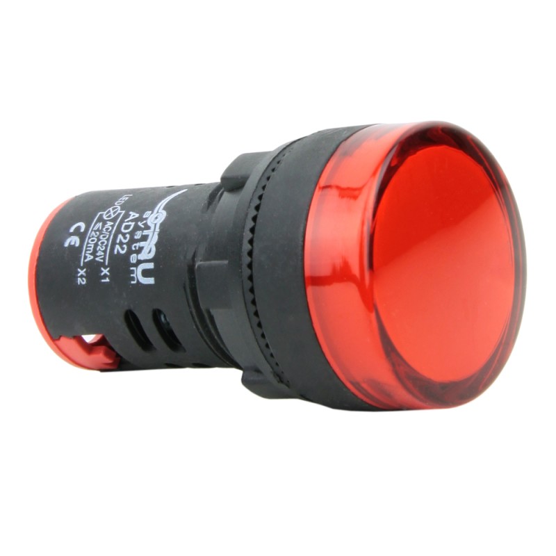 Leuchtmelder rot 24V 22mm Signalleuchte Kontrolleuchte Signallampe 
