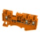Reihenklemme 4mm2 3 Leiter Durchgangsklemme 1P Orange 7822