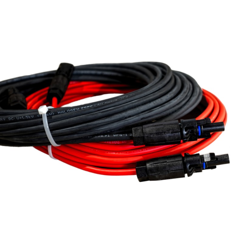 50m  PV Kabel montierter MC4 Stecker 1m Solarkabel rot und schwarz 6mm² inkl 