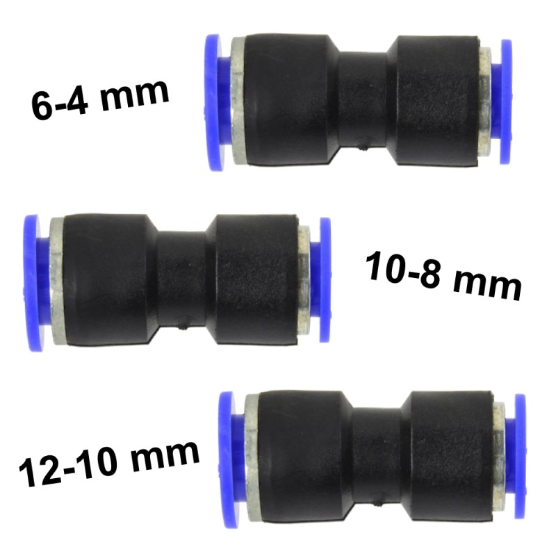 Schlauchverbinder PU/PE Reduzierung 6-4 mm 10-8 mm 12-10 mm