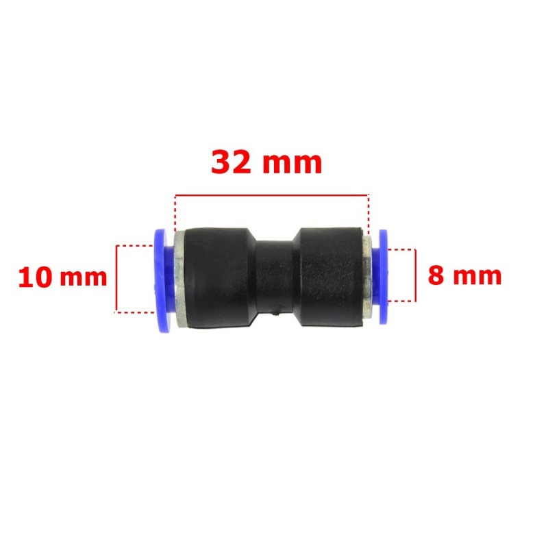 12mm auf 8 mm Reduzierung Verbinder Pneumatik Druck 