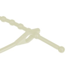 100 Stk. Kabelbinder mit Perlen weiß wiederverwendbar 200 x 2,5 mm 9933