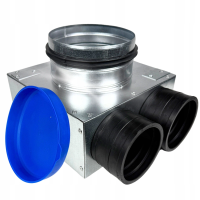 Lüftungsverteiler Verteilerkasten 2x75 Ø125 Wohnraumlüftung Luftverteiler E-KSR-2X75/125-OC-K