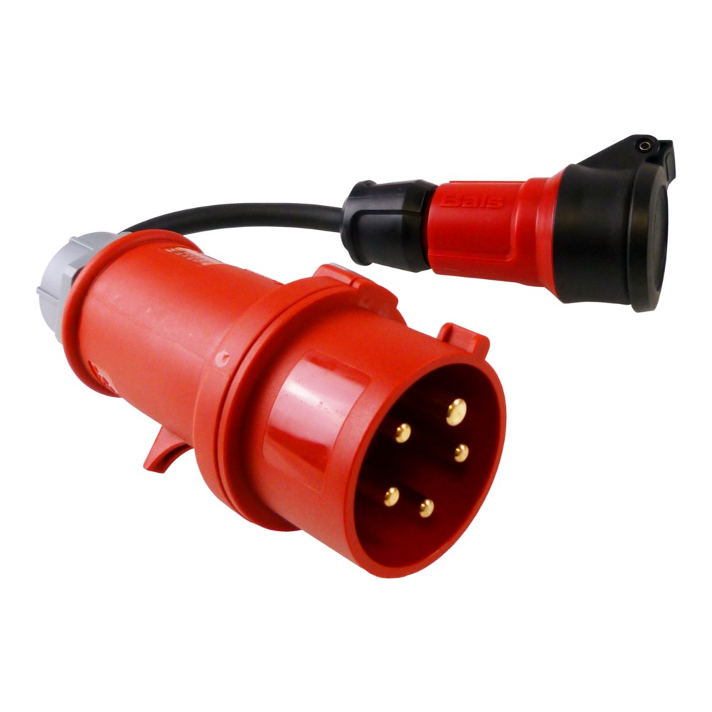 Adapter CEE plug-Stecker an SCHUKO-Buchse 2P+T 16A 230V IP44 IEC