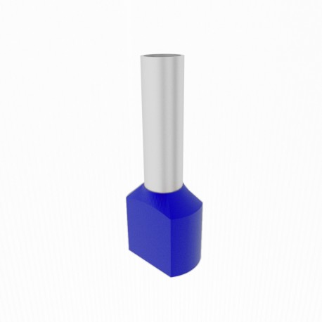 Zwillingsaderendhülsen isoliert blau 2x2.5mm2/10 mm
