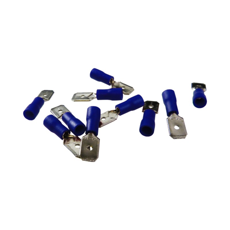 10 Stück Klauke Flachstecker Kabelschuh AS2 6,3 x 8 Blau 1,5-2,5mm²