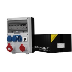 Stromverteiler TD-S/FI 1x32A 1x16A 3x230V franz/belg System mit Nockenschalter 0-1 Doktorvolt 2503