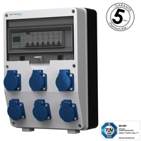 Stromverteiler 6x230V pTD-S/FI 1P Stromzähler SIEMENS und MENNEKES Doktorvolt DV-4821-D