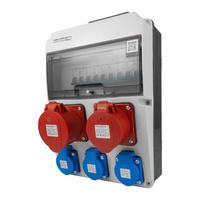 Baustromverteiler 16A 32A CEE 3x230V Stromverteiler mit Griff LS-Schalter Doktorvolt DV-8119-F