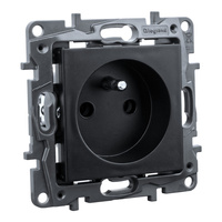 Steckdose 2P + E franz. System schwarz Niloe Step 863531