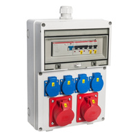 Baustromverteiler 16A CEE 4x230V FI + LS Schalter Stromverteiler Votha 061.024. 061.024.0121