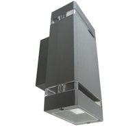 Fassadenleuchte GU10 IP54 grau up/down Wandlampe Innen Außen Beleuchtung Nessa GTV LD-NESSAGU10D-80