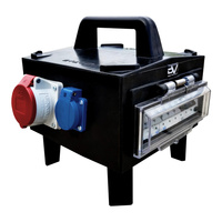 Baustromverteiler 16A/32A FI und LS Schalter Stromverteiler Gummigehäuse Schuko IP54 Doktorvolt BAGU-S/FI DV-4654-D