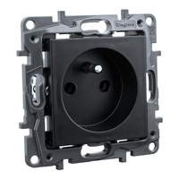 Steckdose 2P + E franz. System schwarz Niloe Step 863530