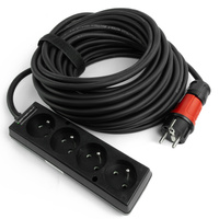 Verlängerungskabel 4-fach 15m Steckdosenleiste 3x1,5mm2 schwarz Doktorvolt DV-4940-F-230