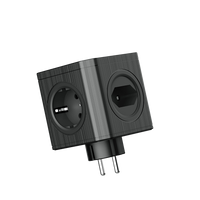Steckdosenadapter mit 4x 230V Steckdosen und 3x USB-A Schwarz W-00358