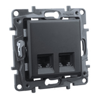 Computersteckdose 2xRJ45 CAT5e schwarz Niloe Step 863560