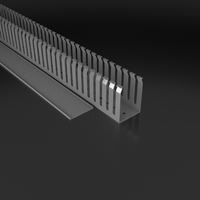 Kabelkanal mit Fingeraussparungen 25x40mm 1m hellgrau mit Deckel für Verteiler- und Steuerschränke