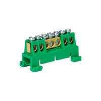 Verteilerklemme 7-polig auf TH Schiene grün 7/Z