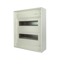 Verteilerschrank Aufputz Sicherunngskasten 2 Reihen 24 Module Verteilerkasten Kleinverteiler weiß Hager Volta 2x12 VA24BN