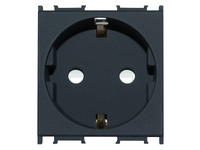 Steckdose Schuko KS 16A 230V 2M 2P+E Schwarz-Matt PD12 Einsatz 9456 / VM10SB-U