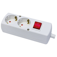 Tragbare Doppelsteckdose 230V Schuko mit Schalter T-97593