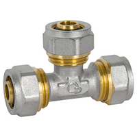 Installationsverbinder Klemmanschluss 16x16x16 Diamond dreifach für Mehrschichtrohre T-Stück FTN-009.16X16X16.T-3