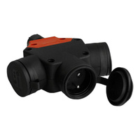 Dreiphasige Dreifach 3-fach Kupplung Schutzkontakt Steckdose Verteiler 230V IP44 Typ E franz/belg Norm TpE 3101-317-0300