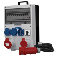 Stromverteiler TD-S/FI SKH 32A 16A 3x230V Kabel & Nockenschalter 0-1 Doktorvolt® DV-0007-D