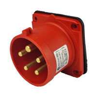 CEE Einbaustecker gerade 5P 32A 400V IP44 75x75 3107-320-1675