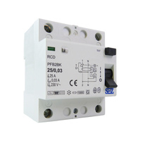 SEZ Fi-Schalter 25A 30mA 2P 10kA TYP B RCD FI-Schutzschalter PFI2BK25-030