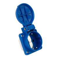 Anbausteckdose Schuko Einabusteckdose Typ-F IP54 Klappdeckel Steckdose Blau 230V Mennekes 11011