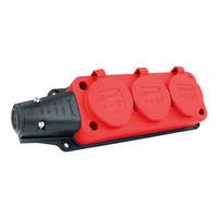 Steckdosenleiste Mehrfachsteckdose 3-fach Aussen Schuko rot 3101-308-1600