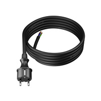 Anschlusskabel 3m IP44 mit geradem Stecker 250V 16A 3x2,5 mm² H07RN-F PP-40H Schwarz W-97218