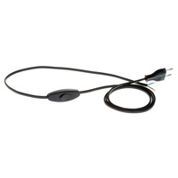 Anschlusskabel mit Schalter PWK-11 2m 2x0,75 mm² mit Flachstecker 250V 16A Schwarz W-99721