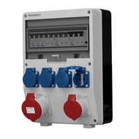 Baustromverteiler 16A 32A 4x230V Stromverteiler mit Mennekes-Steckdosen FI-Schalter LS-Schalter Doktorvolt TD-S/FI DV-6442-D