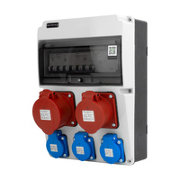 Baustromverteiler 32A 16A CEE 3x230V JUN-S/FI Stromverteiler Wandverteiler Doktorvolt DV-5558-D