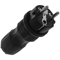 Zerlegbarer gerader Stecker WT-54 IP54 2P+E 16A 250V Uni-Schuko schwarz W-97446