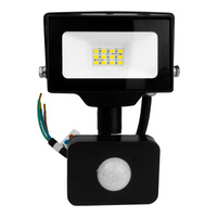 LED Außenstrahler mit Bewegungsmelder 10W GTV Flutlicht schwarz IP65 Außenwandstrahler 1000lm GT-GCR10W-64