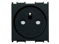 Steckdose Franz. 2+F 16A 250V 2 Module schwarz-matt Steckdose TEM PD12 Einsatz VM40SB-B