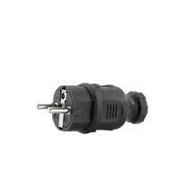 Hermetische Stecker 230V 2P+E IP44 16A schwarz Typ E gerade W-89999