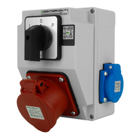 Wandverteiler 16A 2x230V mit Nockenschalter IP44 Stromverteiler Komplett Verdrahtet Doktorvolt DV-5244-D