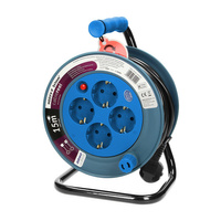 Kabeltrommel Verlängerungskabel MINI türkis 3x1mm² 15m 4x2P+E Schuko OR-AE-1339/T(GS)