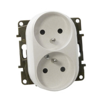Doppel Steckdose 2P+Z m.Erdung Typ-E franz/belg System NILOE Legrand 764542