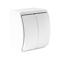 Wandschalter Doppelschalter Lichtschalter Ausschalter IP44 weiß 152-01-DRV