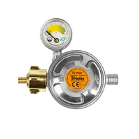 Gasdruckregler 50mbar, 1,5kg/h, mit Sicherheitsventil und Manometer, GZ 1/4" L RG A310IE-002-M