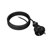 Anschlusskabel 5m mit geradem Stecker TYP E 230V 16A 2×1 mm² H07RN-F PP-21 Schwarz W-97259